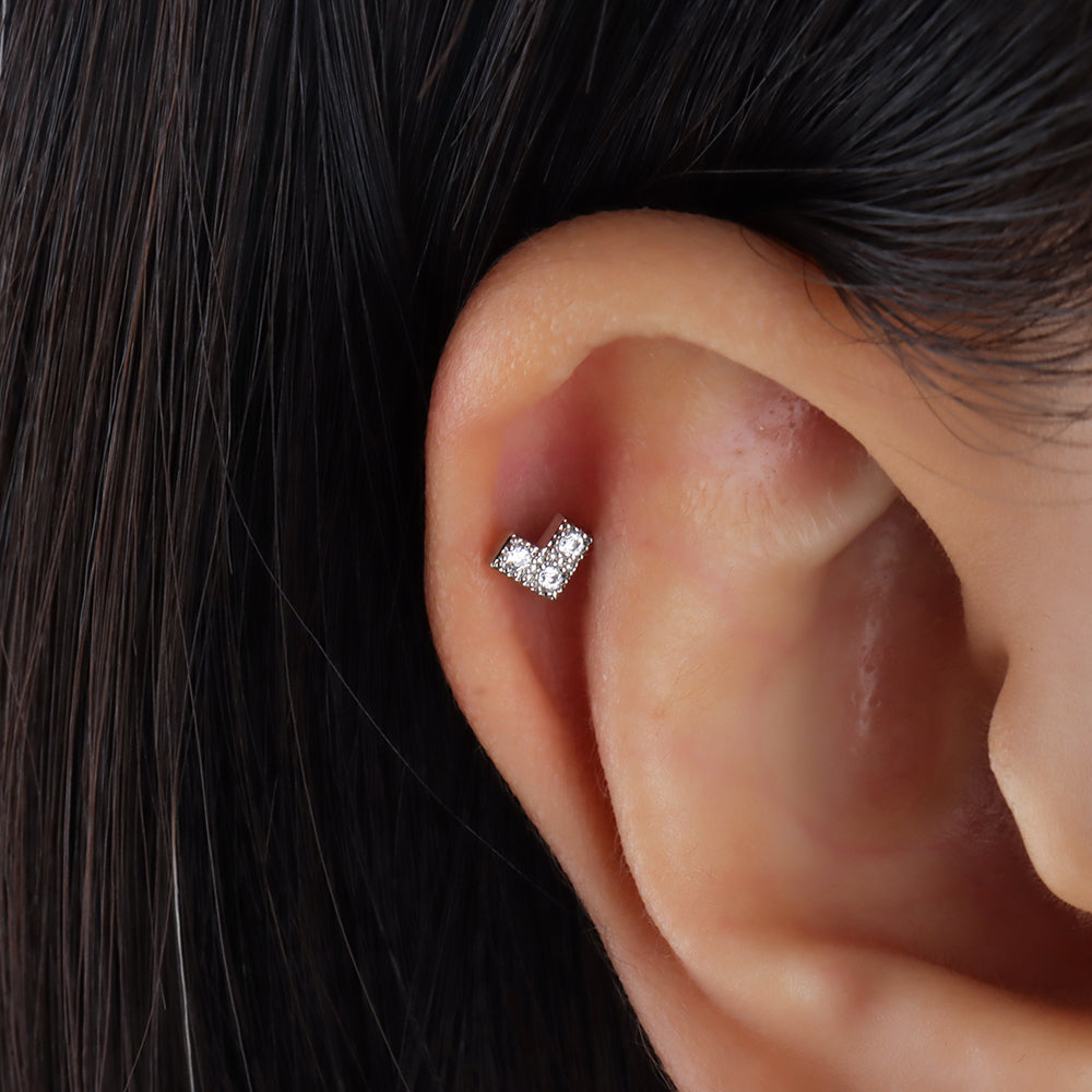 Dainty Heart Stud - OhmoJewelry