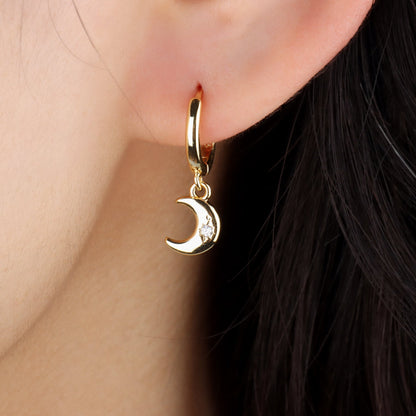 Dazzling Moon Drop Earrings - OhmoJewelry