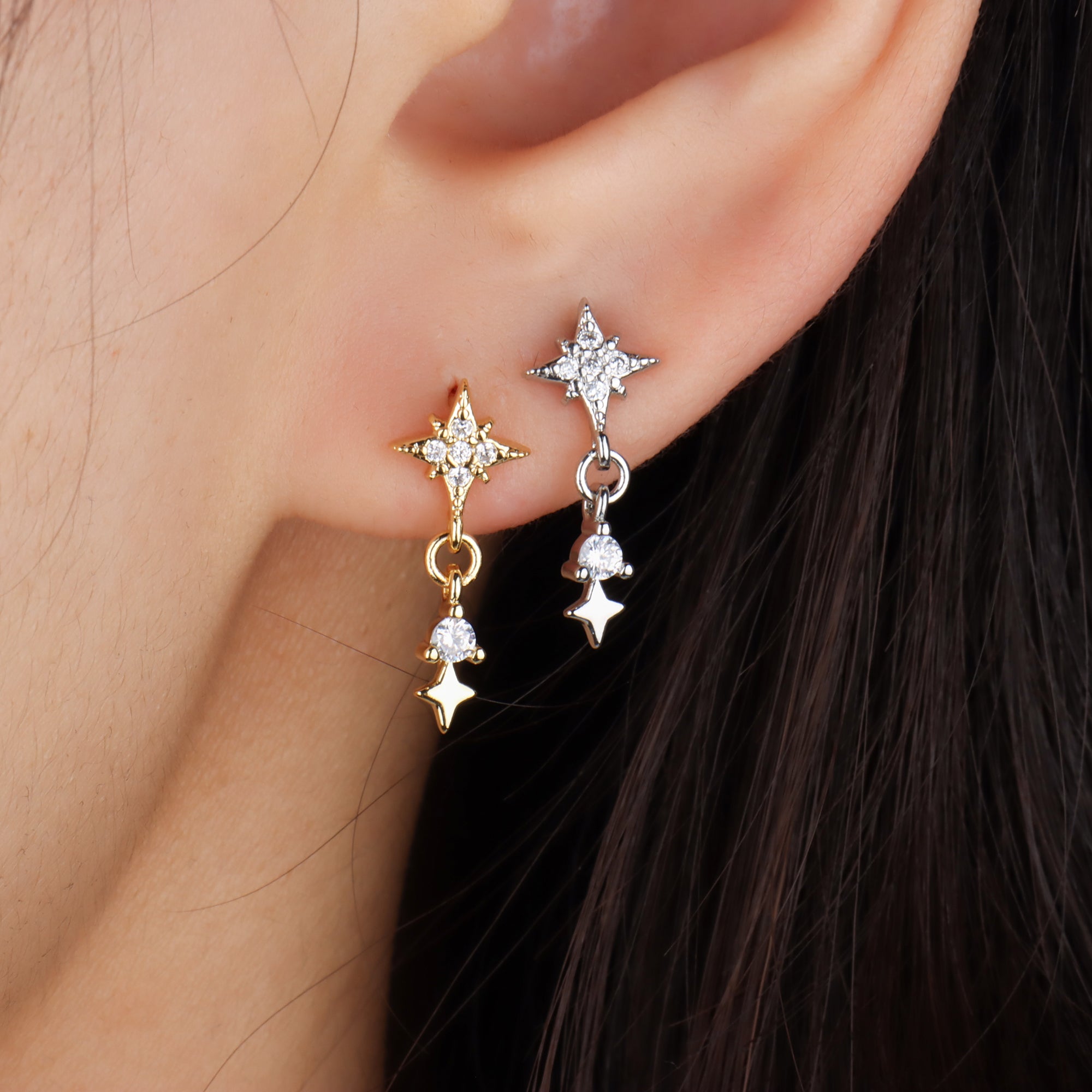 Dazzling Star Drop Earrings - OhmoJewelry