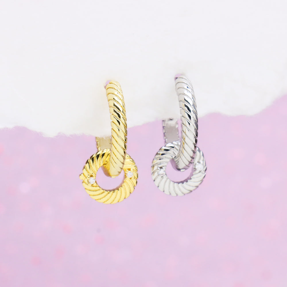 Donut Hoop Earrings - Brass - Oumo Jewelry