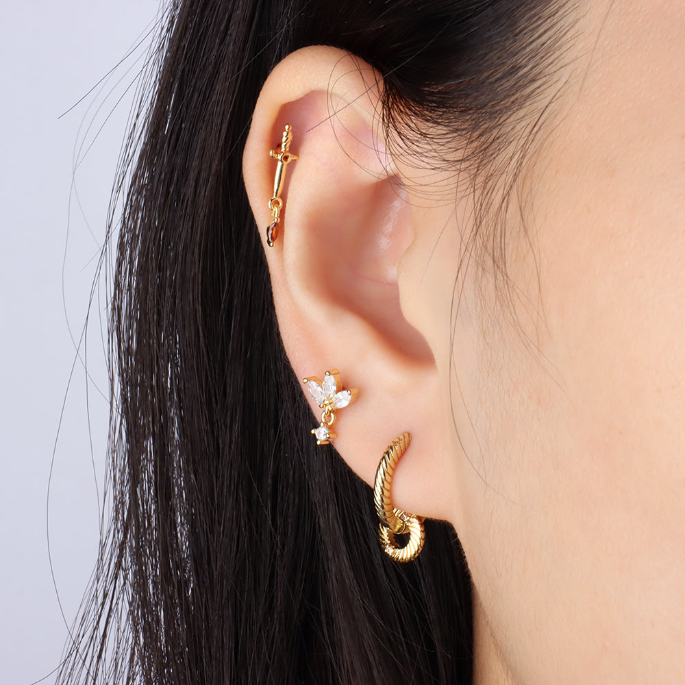 Donut Hoop Earrings - Brass - Oumo Jewelry
