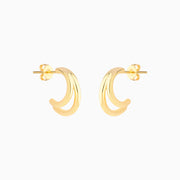 Double Layer Half Huggie - Brass - Oumo Jewelry