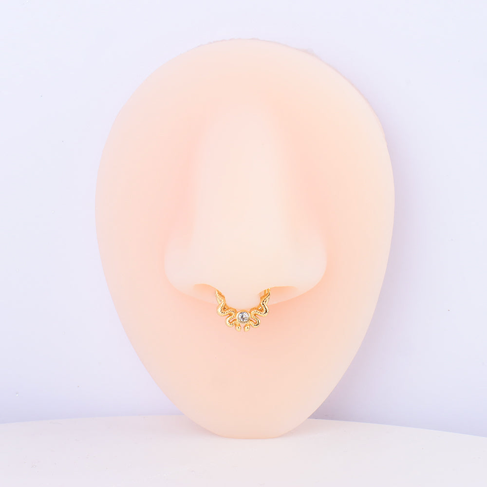 Double Snake Clicker Hoop - Stainless Steel - Daith, Septum - Oumo Jewelry