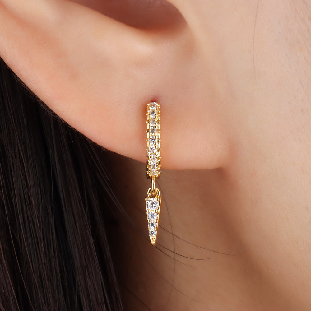 Drop Hoop Earring - Brass - Oumo Jewelry