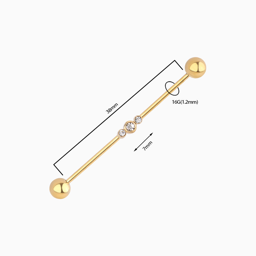 Emma Industrial Barbell - Stainless Steel - Industrial - Oumo Jewelry