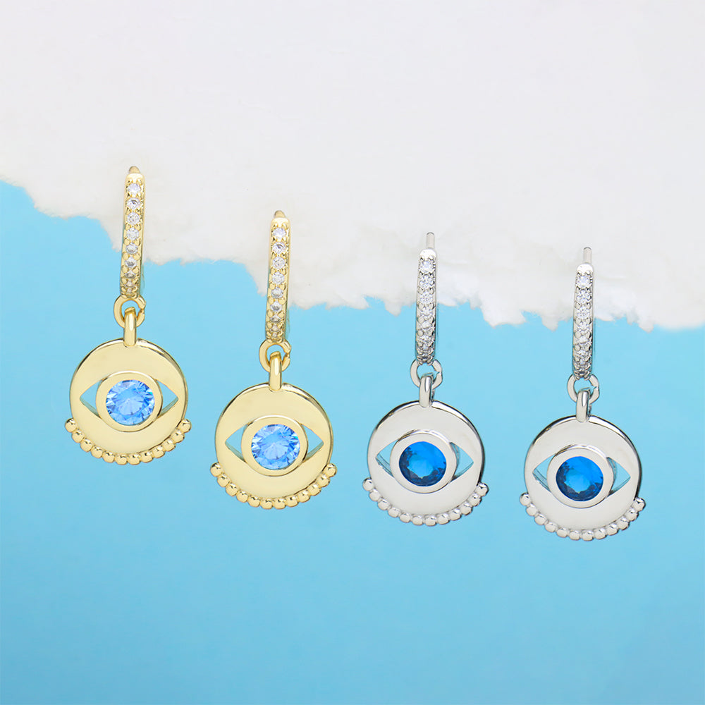 Evil Eye Drop Earrings - OhmoJewelry