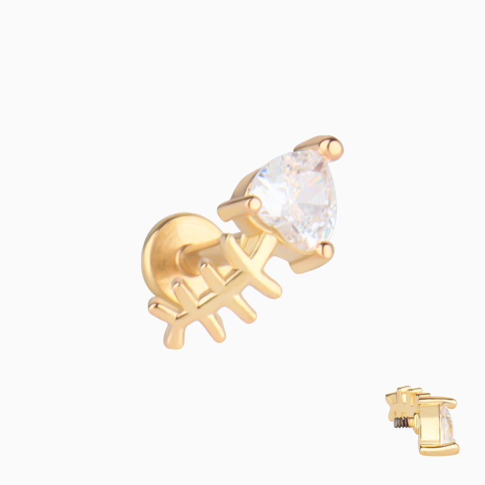 Fish Bone Stud - OhmoJewelry