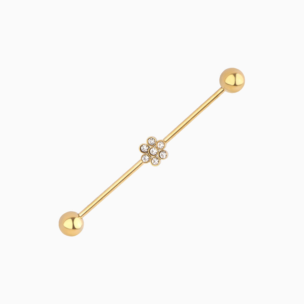 Flower Industrial Barbell - OhmoJewelry