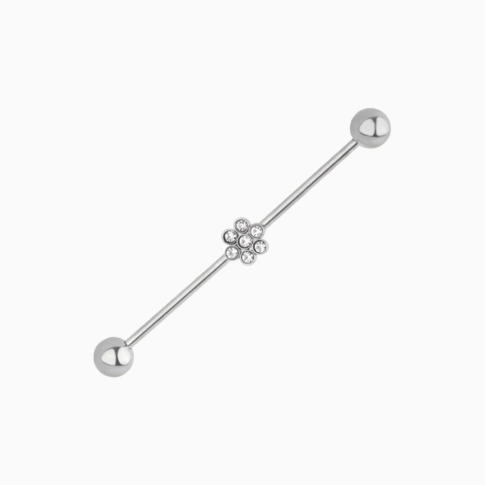 Flower Industrial Barbell - OhmoJewelry