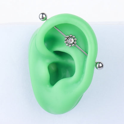 Flower Industrial Barbell - OhmoJewelry