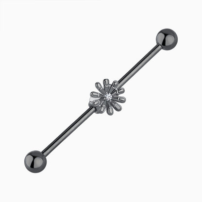 Flower Industrial Barbell - OhmoJewelry