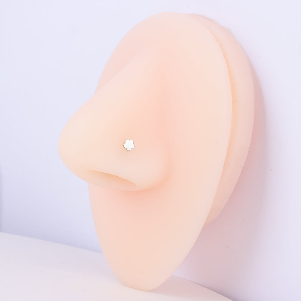 Flower Nose Stud - Stainless Steel - Nostril - Oumo Jewelry