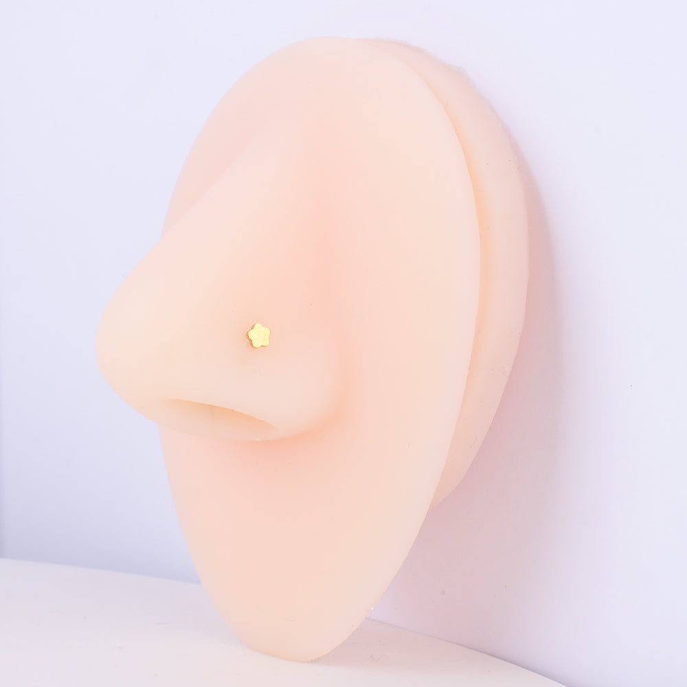 Flower Nose Stud - Stainless Steel - Nostril - Oumo Jewelry