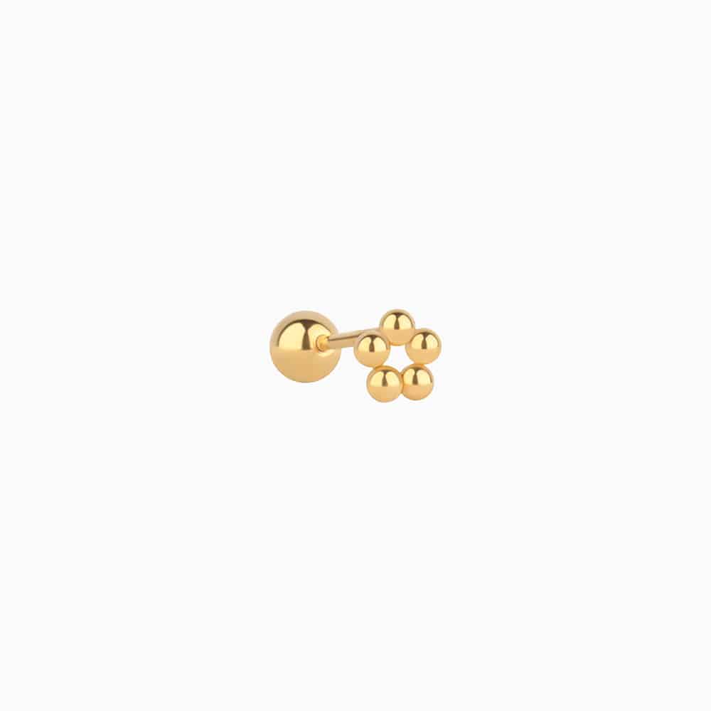 Flower Stud - Stainless Steel - Upper Lobe, Helix, Flat - Oumo Jewelry