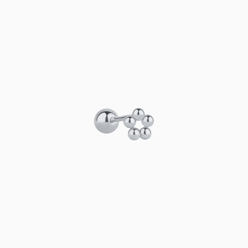 Flower Stud - Stainless Steel - Upper Lobe, Helix, Flat - Oumo Jewelry