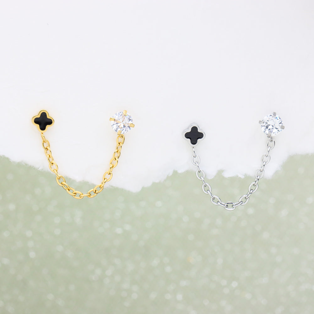 Four Leaf Clover Chain - Stainless Steel - Lobe, Upper Lobe - Oumo Jewelry