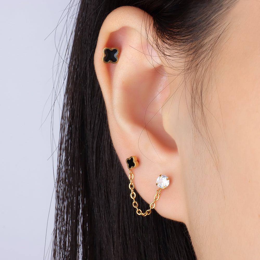Four Leaf Clover Chain - Stainless Steel - Lobe, Upper Lobe - Oumo Jewelry
