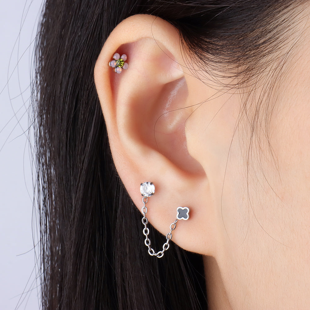 Four Leaf Clover Chain - Stainless Steel - Lobe, Upper Lobe - Oumo Jewelry
