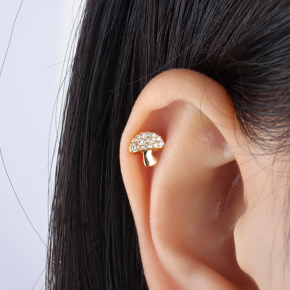 Fresh Mushroom Stud - OhmoJewelry