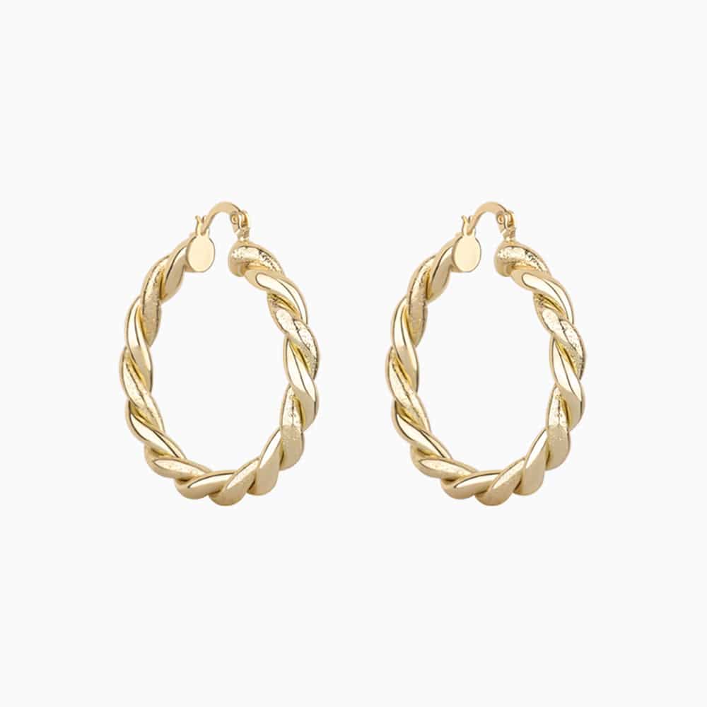 Frosted Twist Hoops - OhmoJewelry