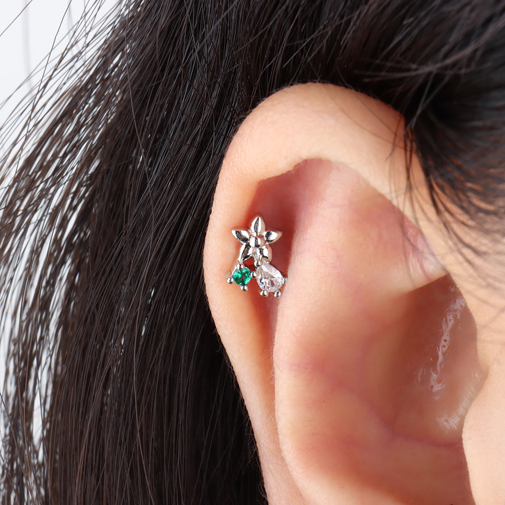 Garden Flower Stud - Stainless Steel - Upper Lobe, Helix - Oumo Jewelry