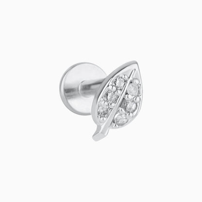 Gem Leaf Stud - OhmoJewelry