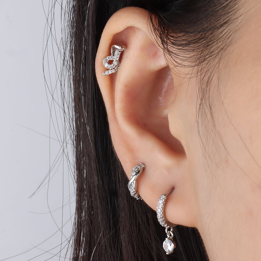 Gemstone Drop Earring - Brass - Upper Lobe, Lobe - Oumo Jewelry
