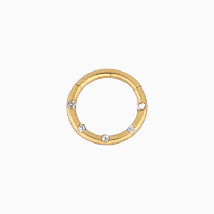 Gemstones Titanium Hoop Clicker - OhmoJewelry