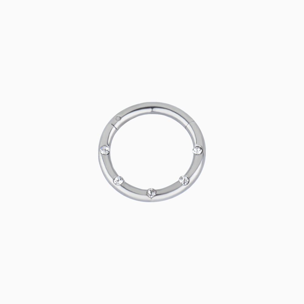 Gemstones Titanium Hoop Clicker - OhmoJewelry