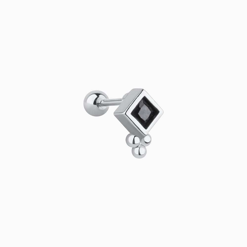 Geometric Rhombus Shape Stud - Stainless Steel - Upper Lobe, Helix, Flat - Oumo Jewelry