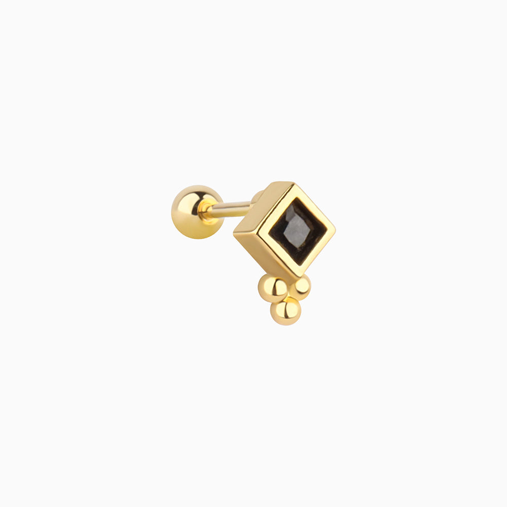 Geometric Rhombus Shape Stud - Stainless Steel - Upper Lobe, Helix, Flat - Oumo Jewelry