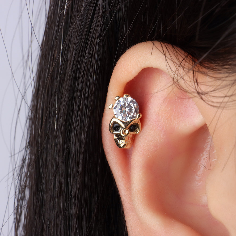 Glittering Skull Stud - OhmoJewelry