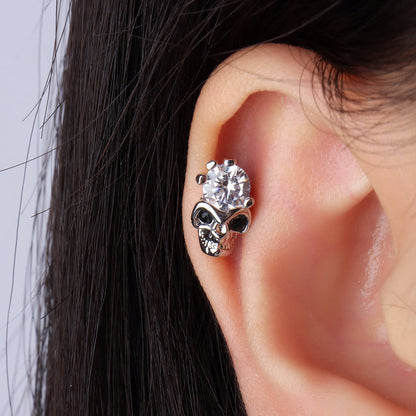 Glittering Skull Stud - OhmoJewelry