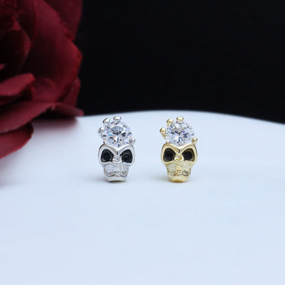 Glittering Skull Stud - OhmoJewelry