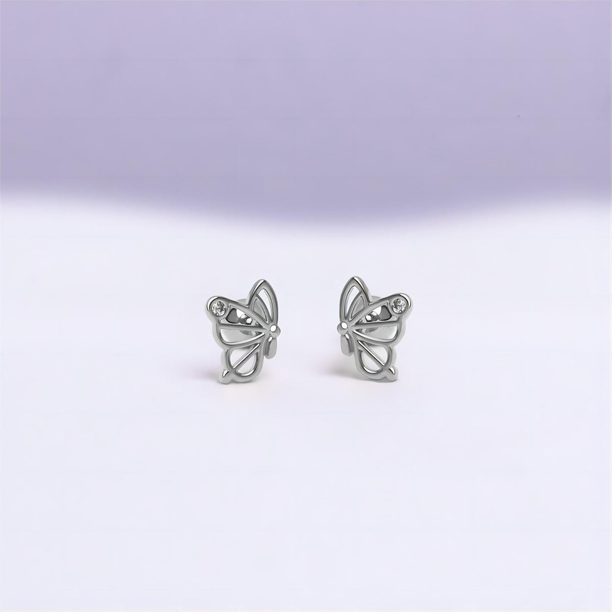 Glowing Butterfly Studs - Stainless Steel - Oumo Jewelry
