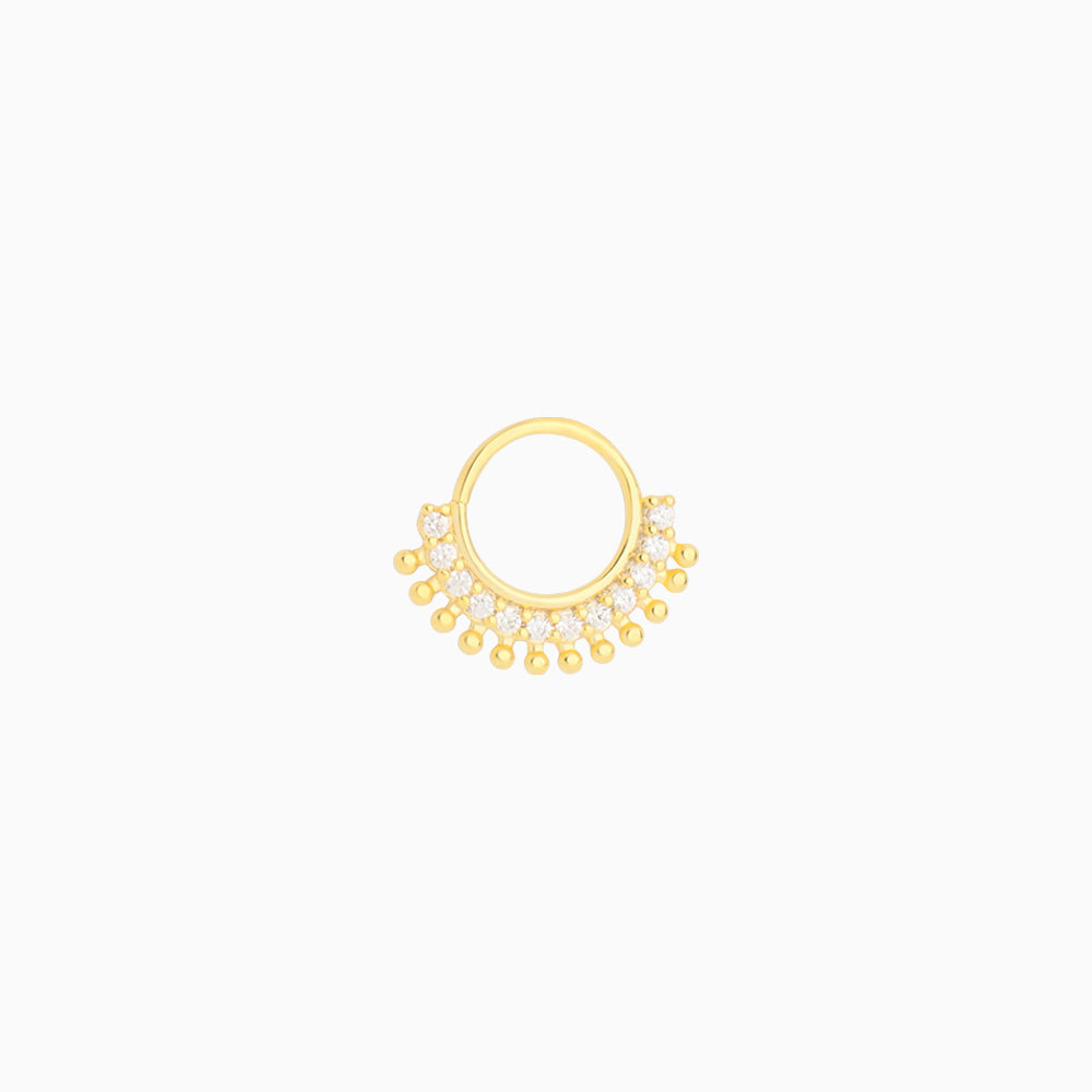 Gorgeous Gemstone Hoop - Stainless Steel - Septum - Oumo Jewelry