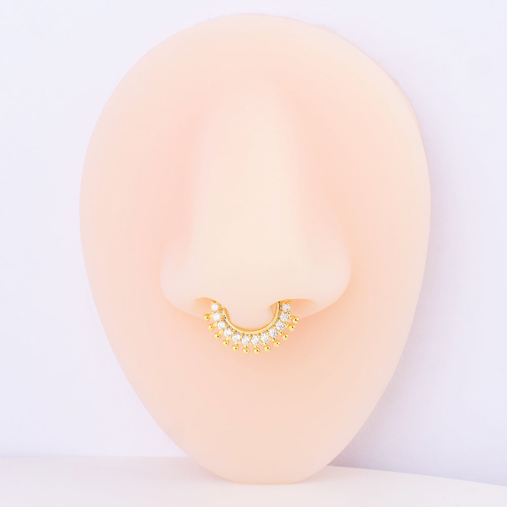 Gorgeous Gemstone Hoop - Stainless Steel - Septum - Oumo Jewelry