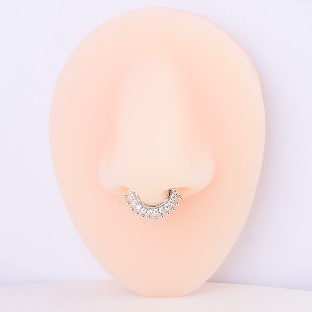 Gorgeous Gemstone Hoop - Stainless Steel - Septum - Oumo Jewelry