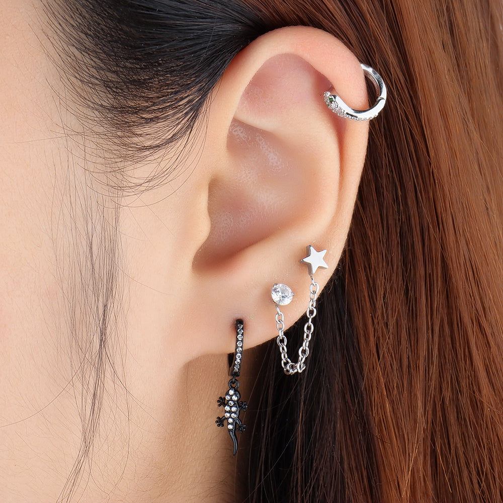 Snake Helix Hoop - Stainless Steel - Upper Lobe, Helix - Oumo Jewelry