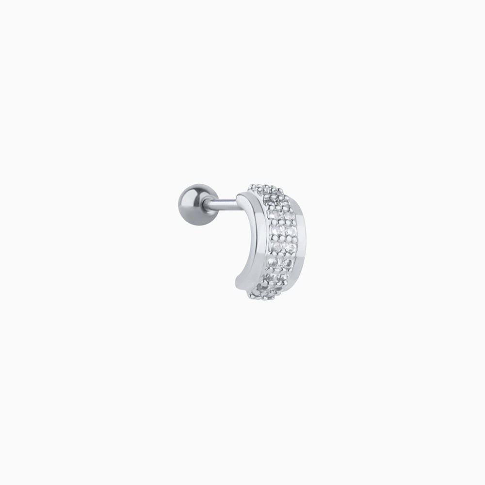 Half Huggie Stud - Stainless Steel - Upper Lobe, Helix - Oumo Jewelry