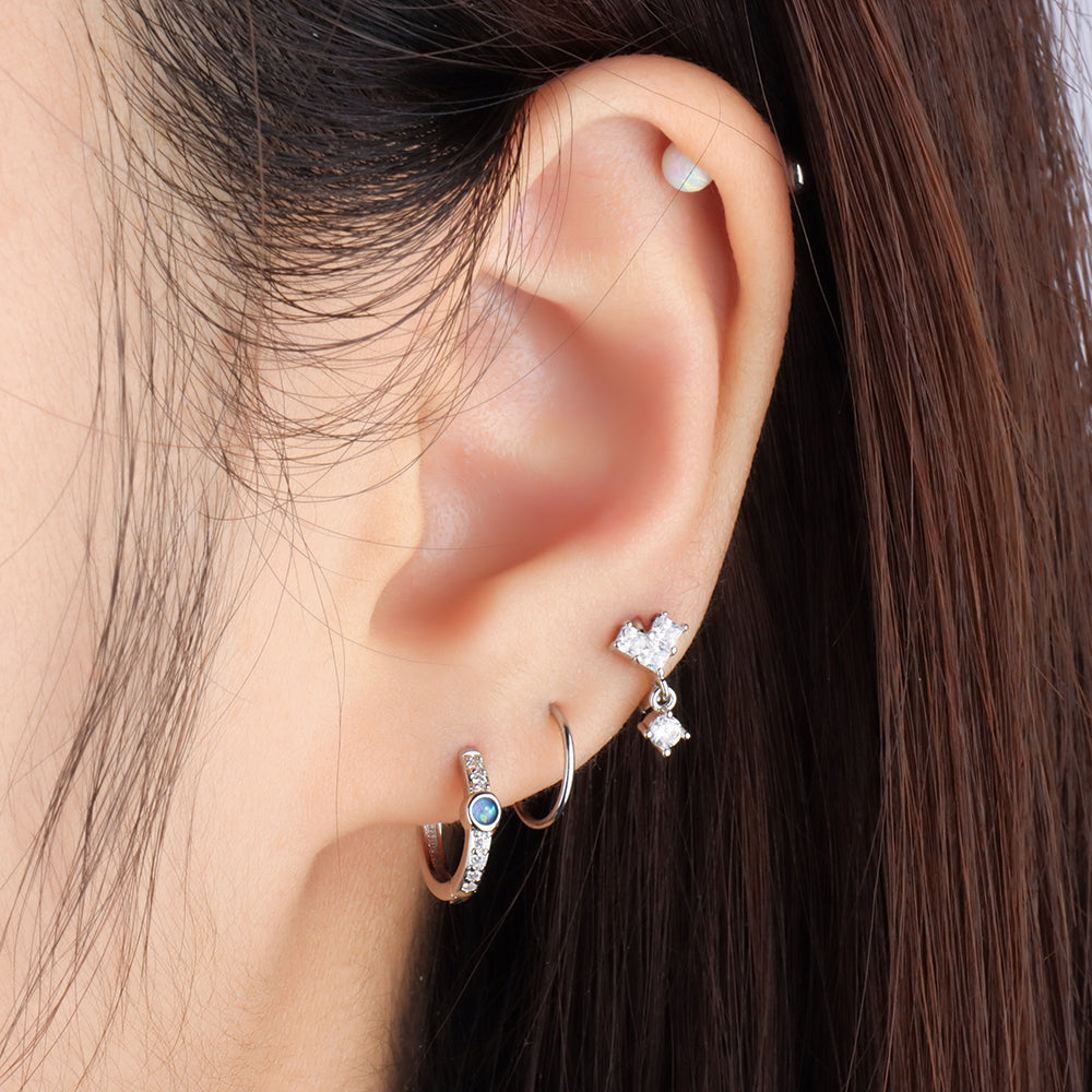Heart Helix Hoop - Stainless Steel - Helix, Upper Lobe - Oumo Jewelry