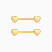 Heart Nipple Rings - Stainless Steel - Oumo Jewelry