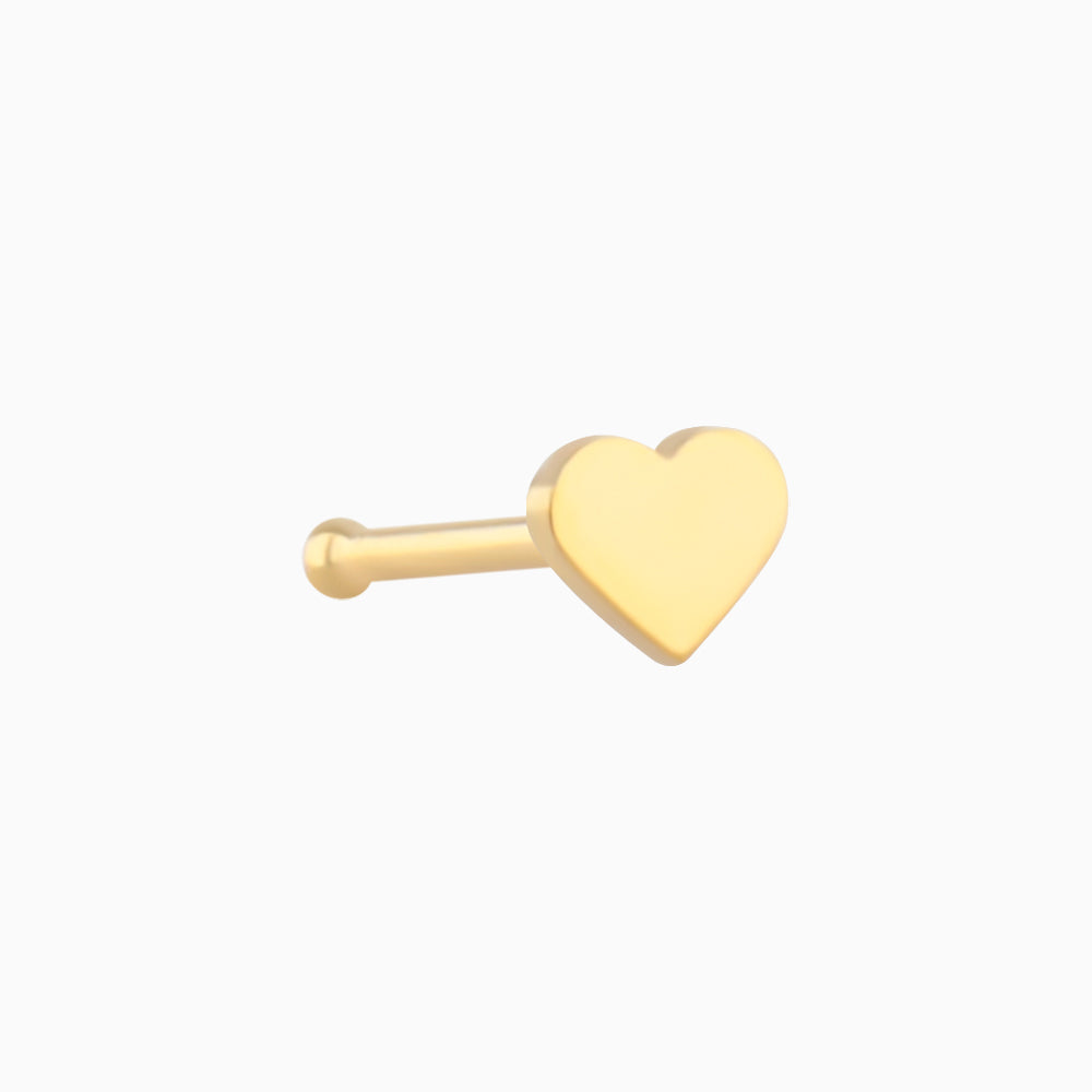 Heart Nose Stud - Stainless Steel - Nostril - Oumo Jewelry