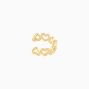 Heart to Heart Ear Cuff - Brass - Oumo Jewelry