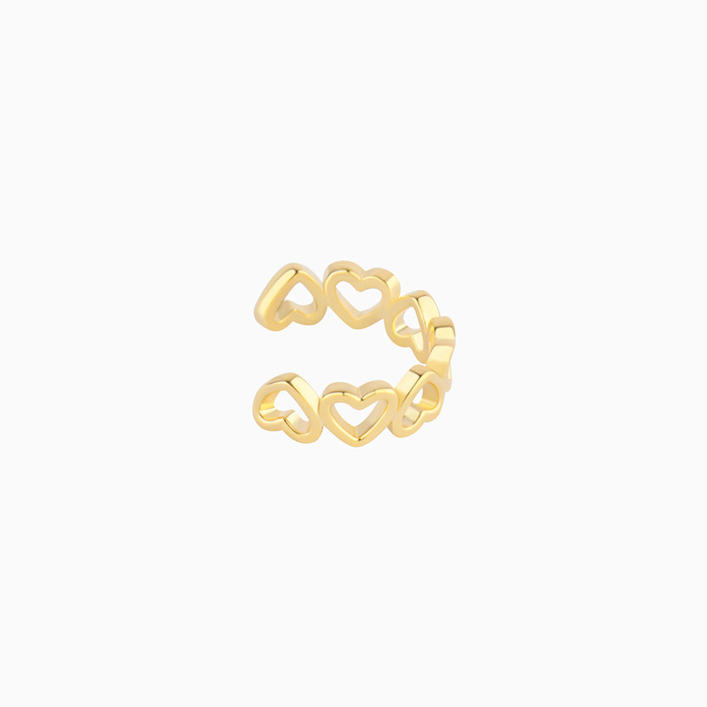 Heart to Heart Ear Cuff - Brass - Oumo Jewelry