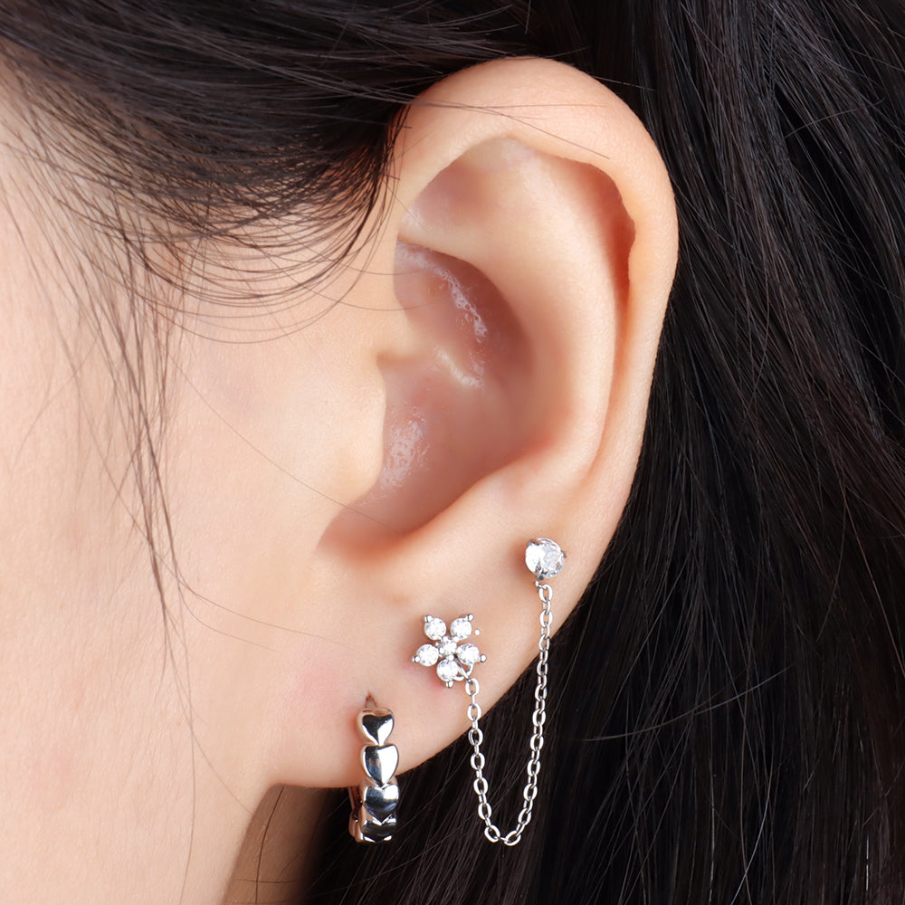 Heart to Heart Hoop Earring - Brass - Oumo Jewelry