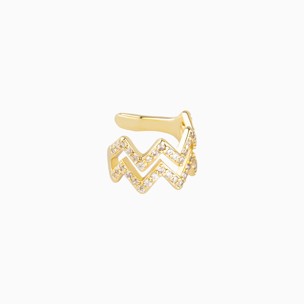 Heartbeat Ear Cuff - Brass - Oumo Jewelry