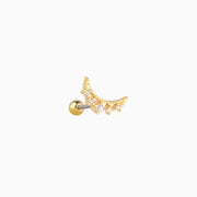 Hollow Crescent Stud - Stainless Steel - Upper Lobe, Flat, Helix - Oumo Jewelry