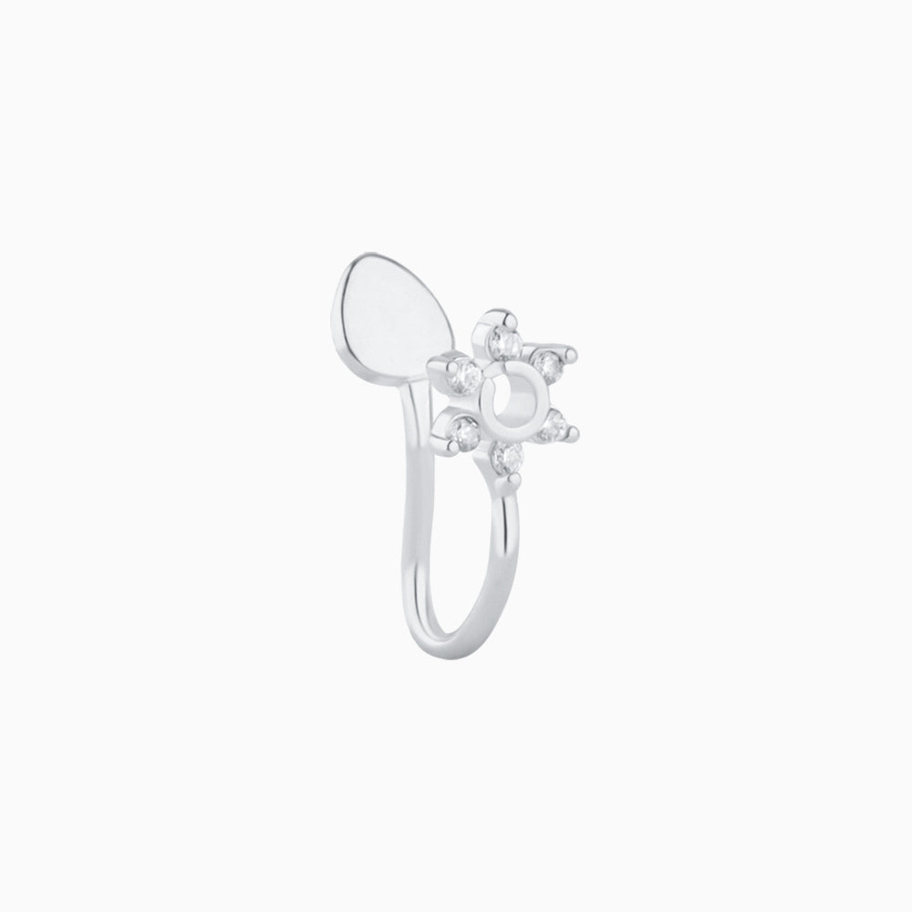 Hollow Flower Nose Cuff - Stainless Steel - Oumo Jewelry