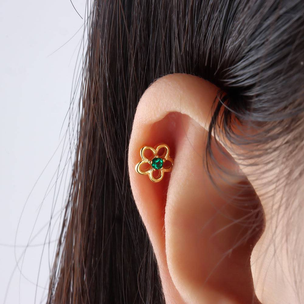 Hollow Flower Stud - OhmoJewelry